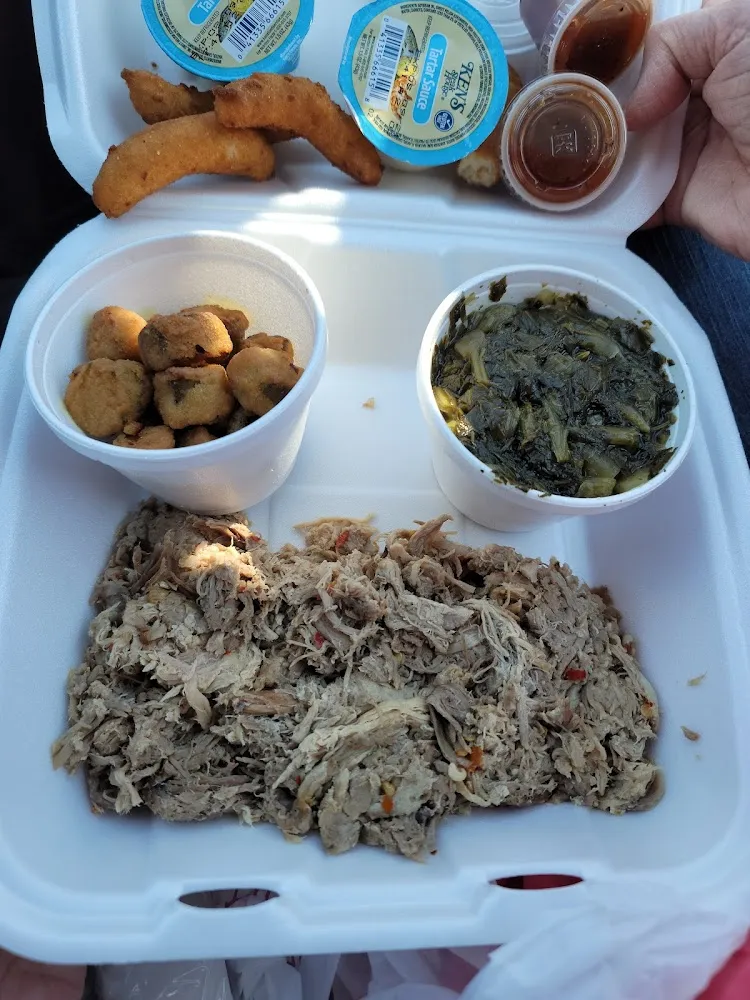 Fried Okra and Turnip Greens