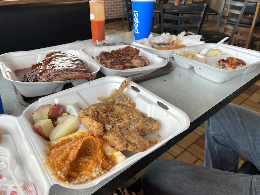 Pork Chops Potatoes Carrots Beans